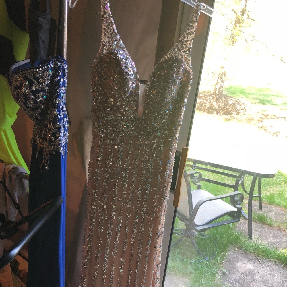 Nude prom dress